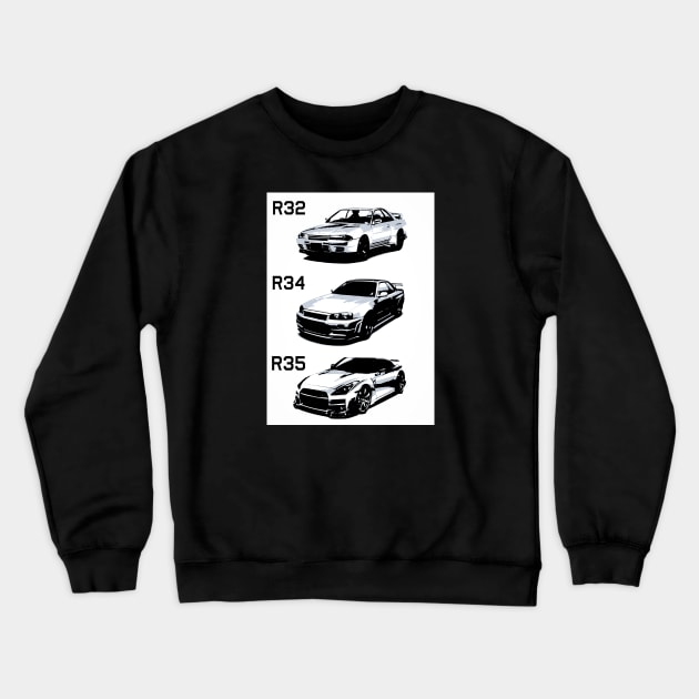 Evolution Nissan GTR Crewneck Sweatshirt by d1a2n3i4l5